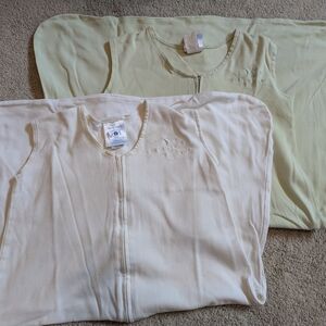 Sleepsack Baby Zippered Sleep Sack - White and Light Green